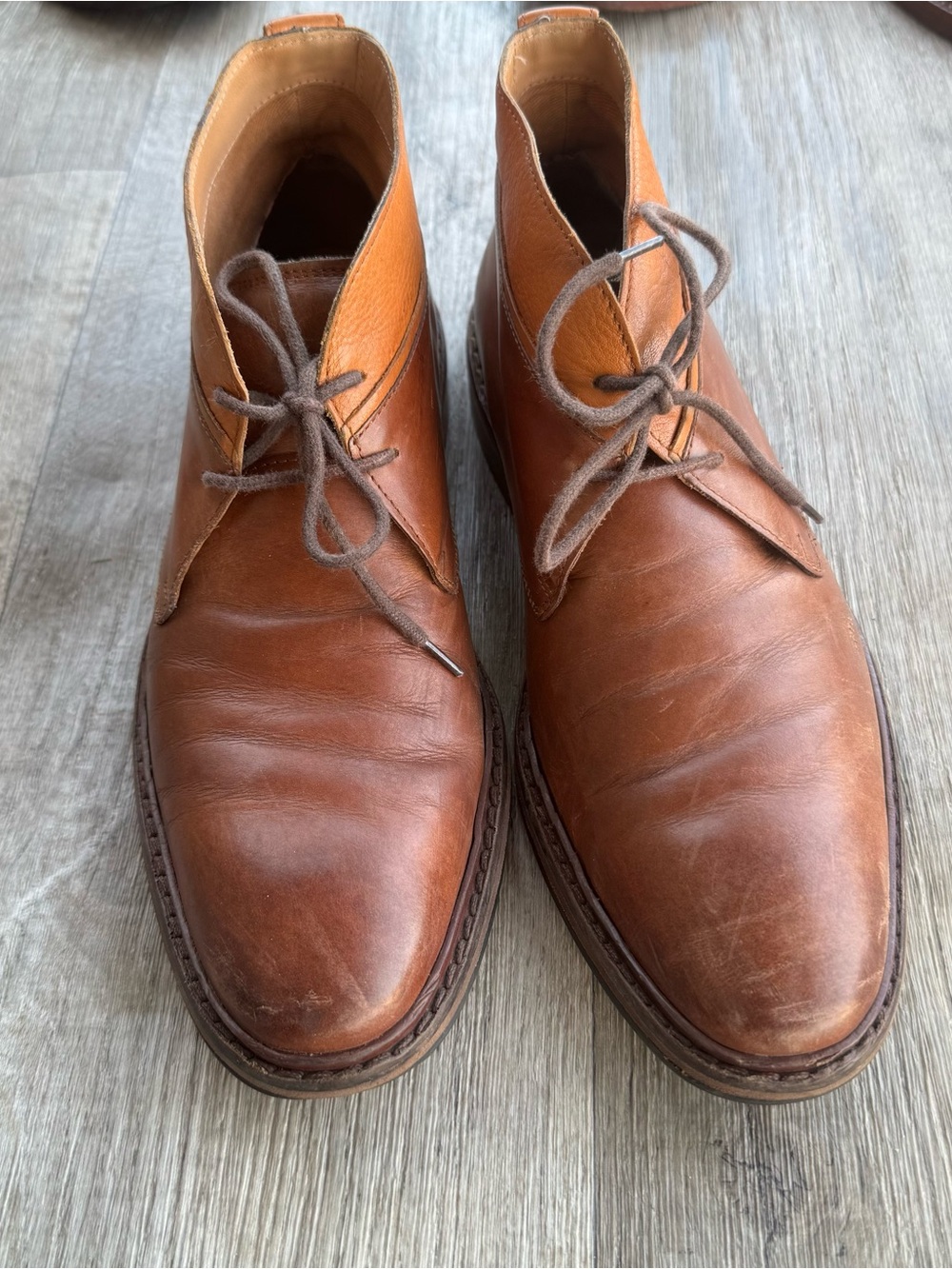 Cole Haan Mens Boot Williams Brown Leather Chukka Size 9.5 M Lace Up Two Tone
